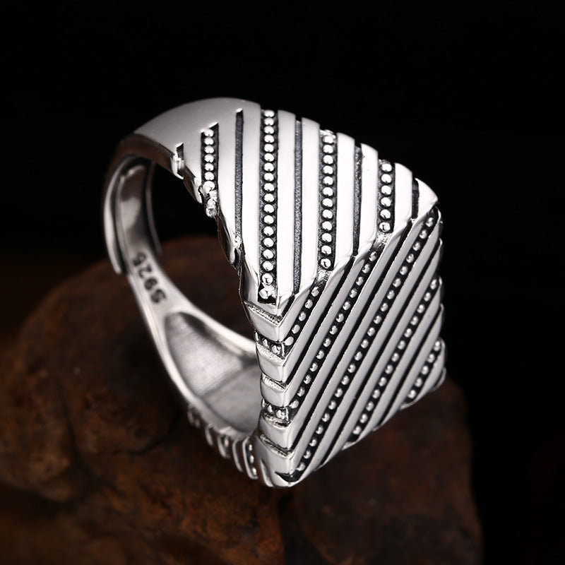Women's Simple And Adjustable Line Texture Ring