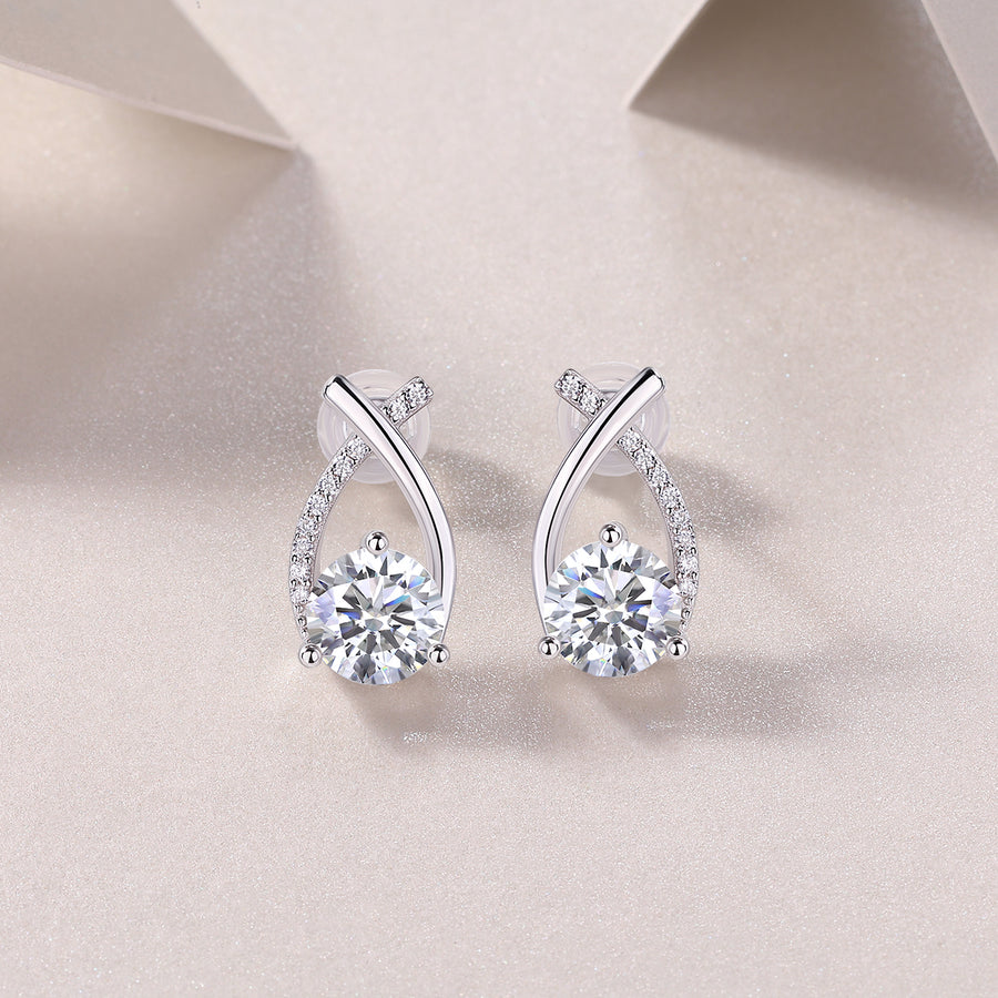 Lunelle Pear Halo Studs