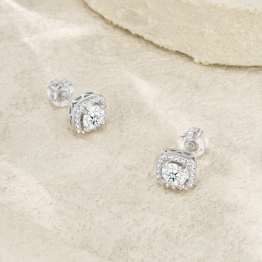 Elara 3CT Cushion Halo Studs