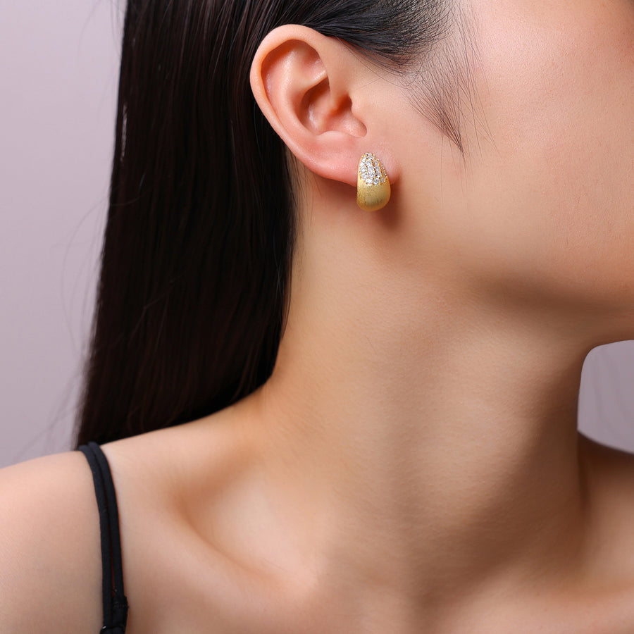 Evania Pave Teardrop Studs