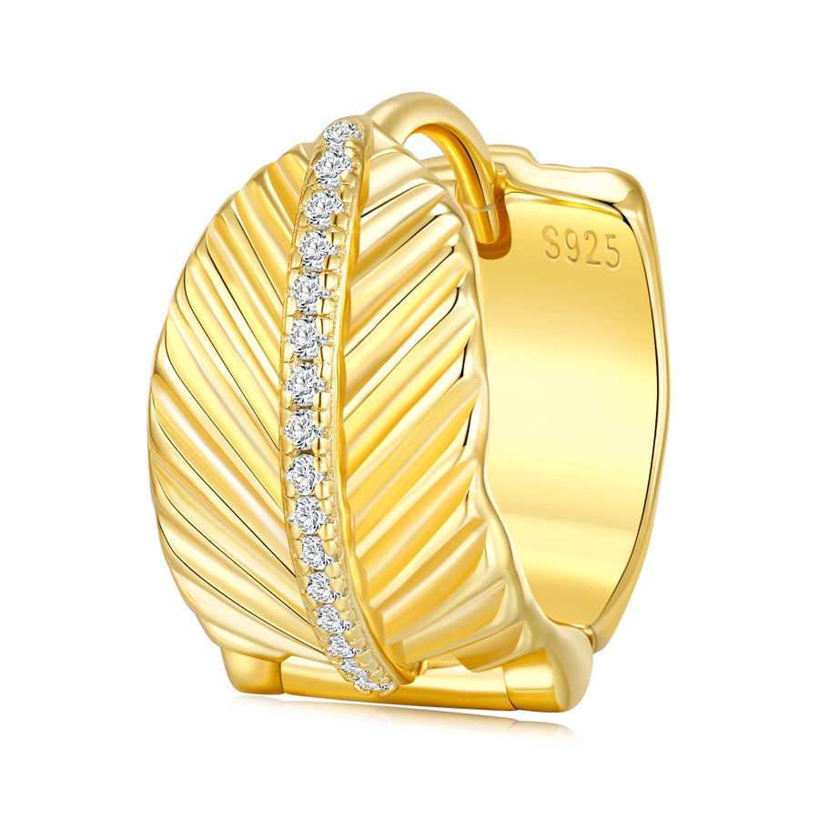 Soleia Feather Huggie Hoops