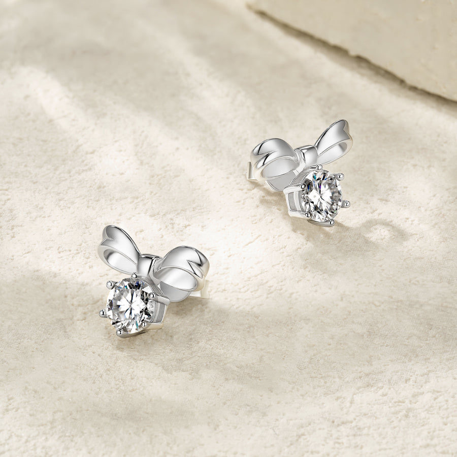 Belle 1CT Bow Moissanite Studs