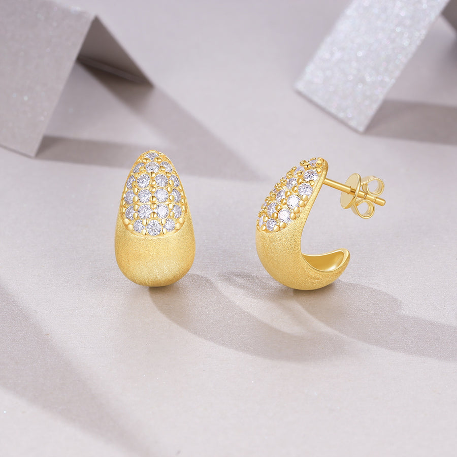 Evania Pave Teardrop Studs