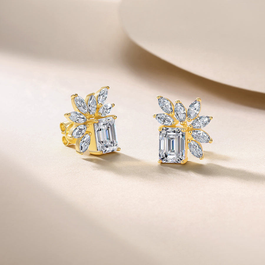 Virelle Emerald Leaf Studs