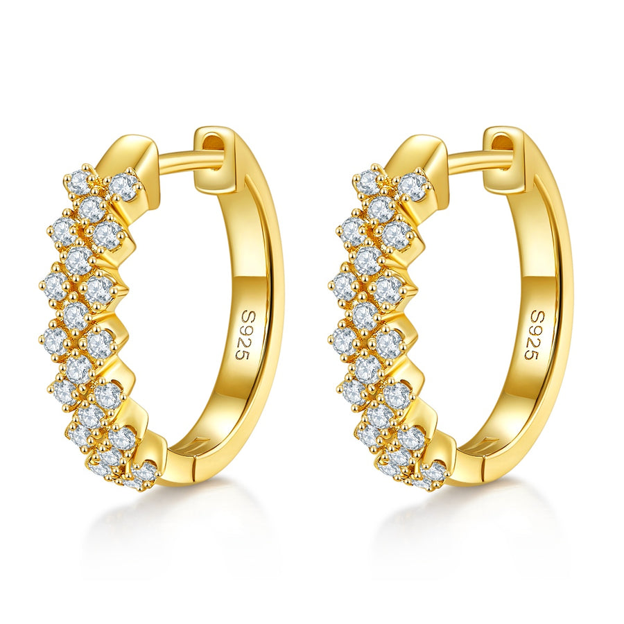Mira Wave Pave Huggie Hoops