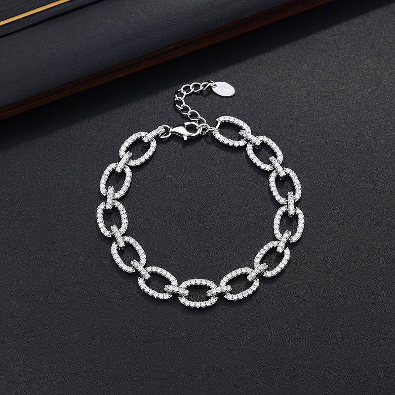 Sterling Silver Rainbow Diamond Gold Vintage Delicate Bracelet