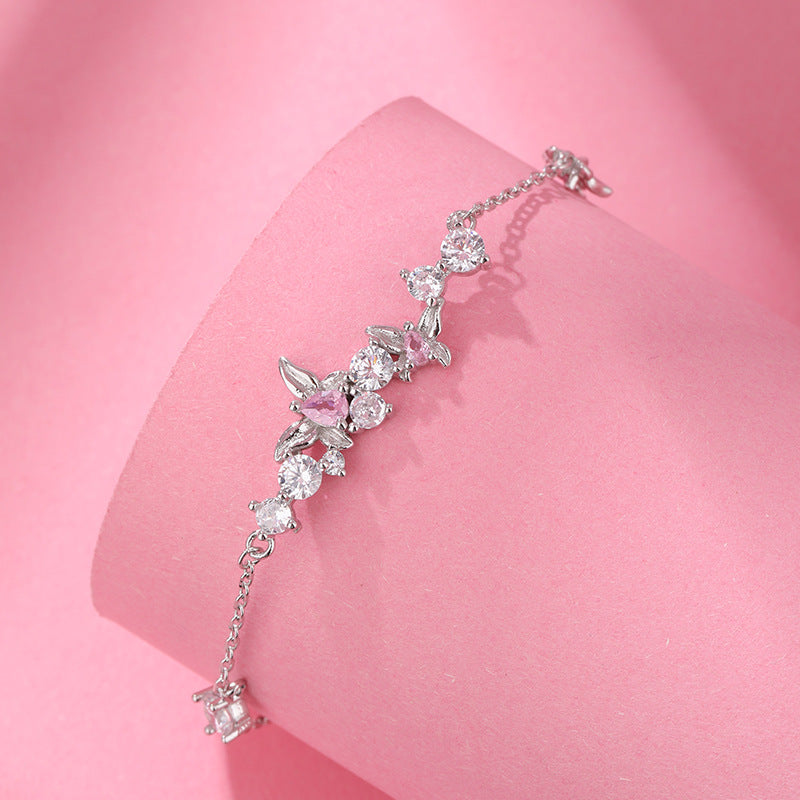 S925 Sterling Silver Sweet Butterfly Bracelet For Women Simple