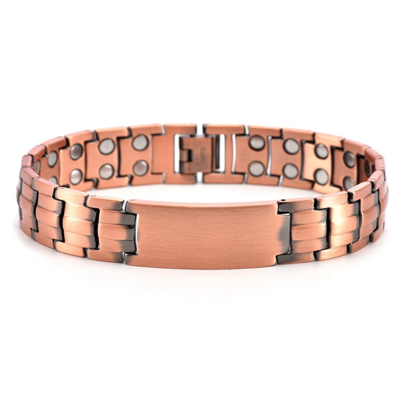 Red Copper Strip-bent, Tortoise-shell-shaped Magnetic Copper Bracelet