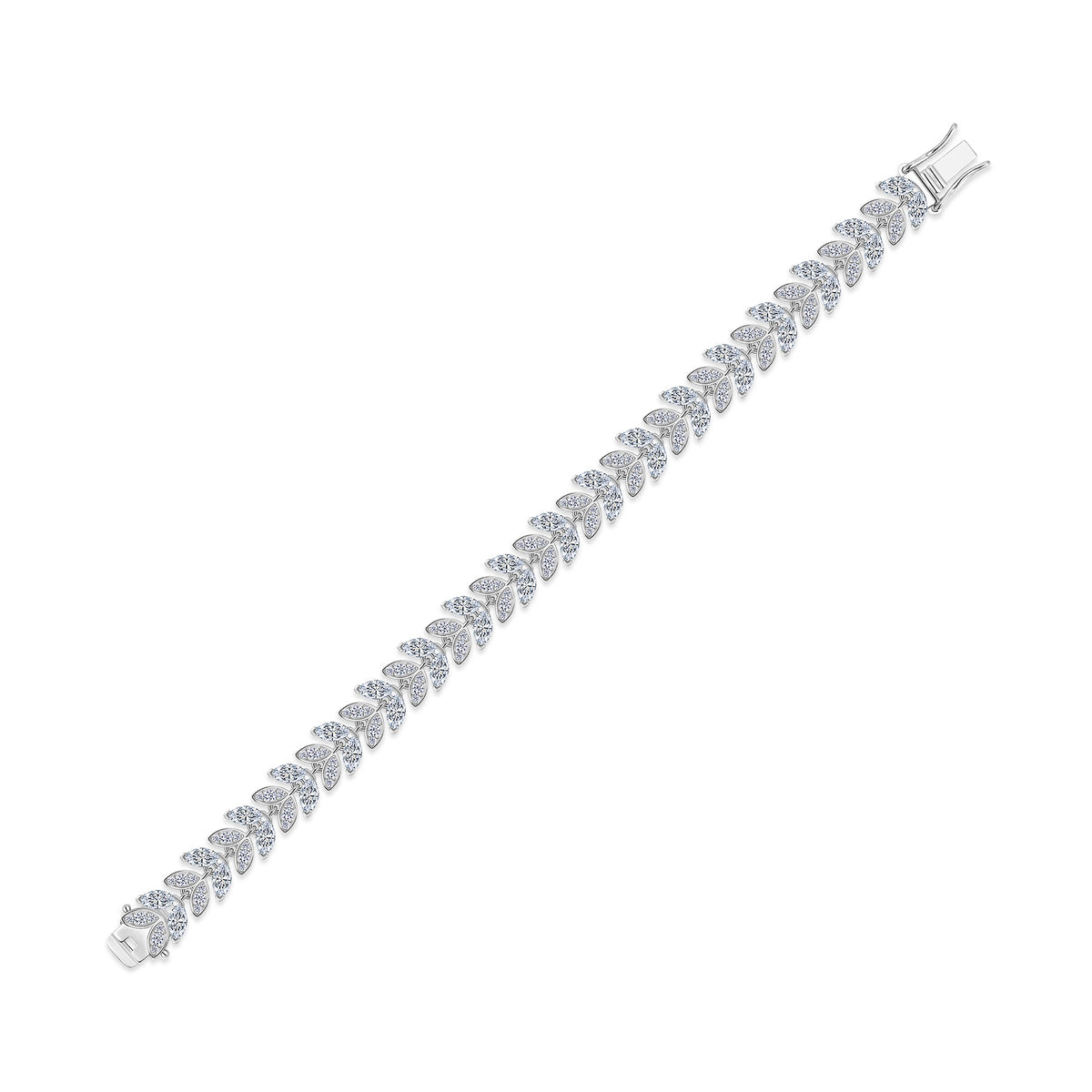 A Luxurious And Fashionable Minimalist Jewelry Bracelet Featuring Top-quality Moissanite, Made Of S925 Silver Electroplated With Platinum.
