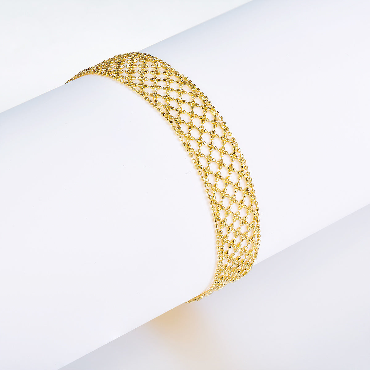 S925 Sterling Silver Hollow Mesh Bracelet For Women, 3.5g Lightweight Wide Chain, Platinum Gold Rose Gold Plated, Fashion Jewelry Gift Box