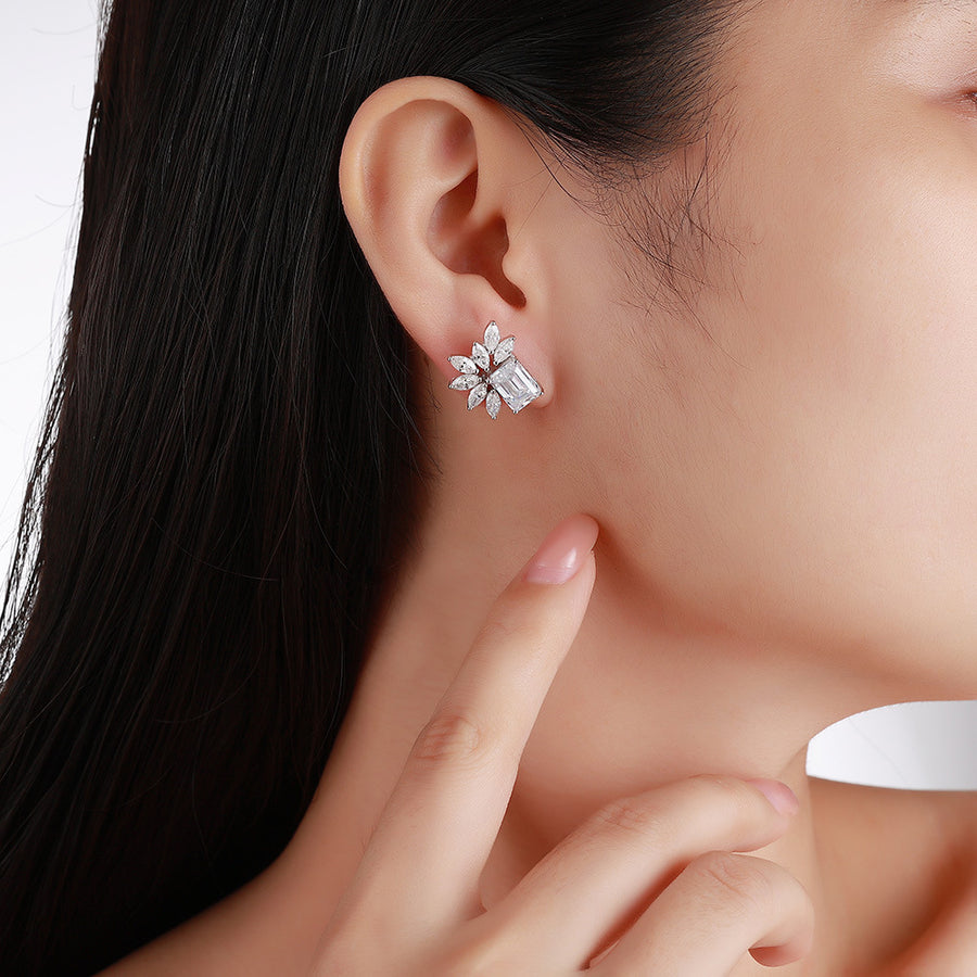 Virelle Emerald Leaf Studs