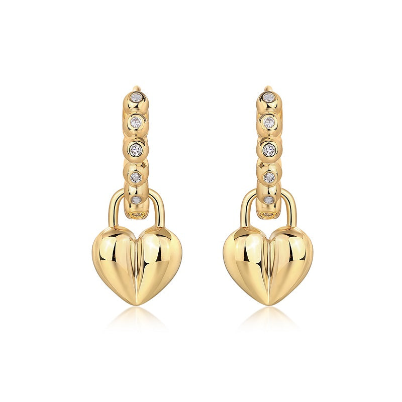 Amora Heart Drop Hoops