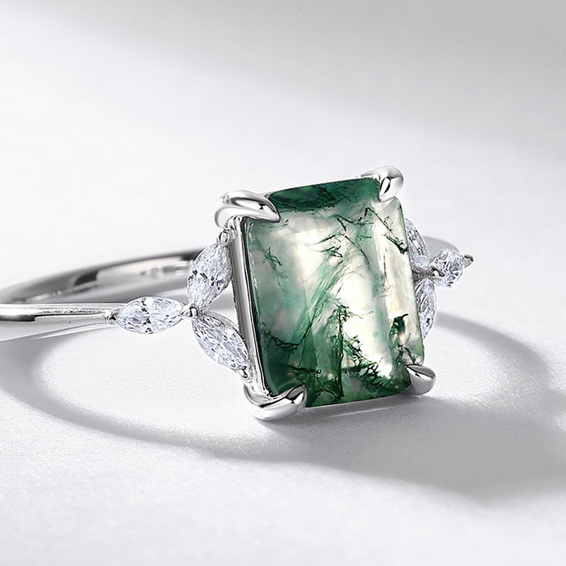 Women's Fashion Simple Geometric Agate Ring
