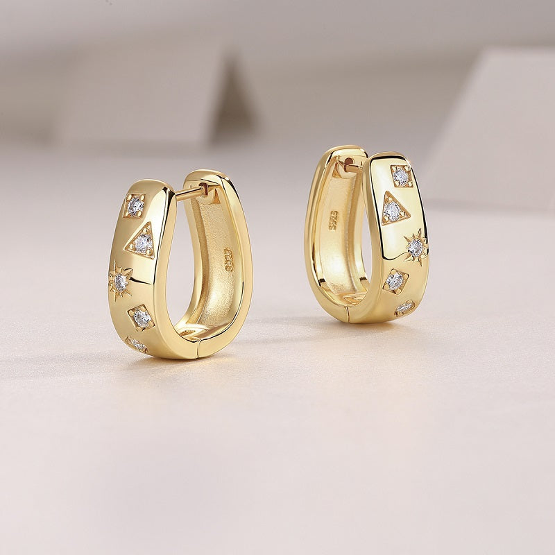 Celeste Moissanite Star Hoops