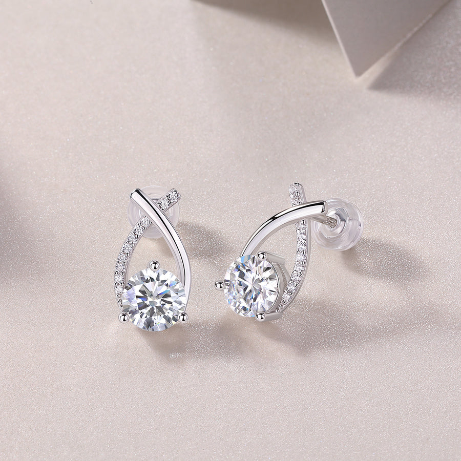 Lunelle Pear Halo Studs